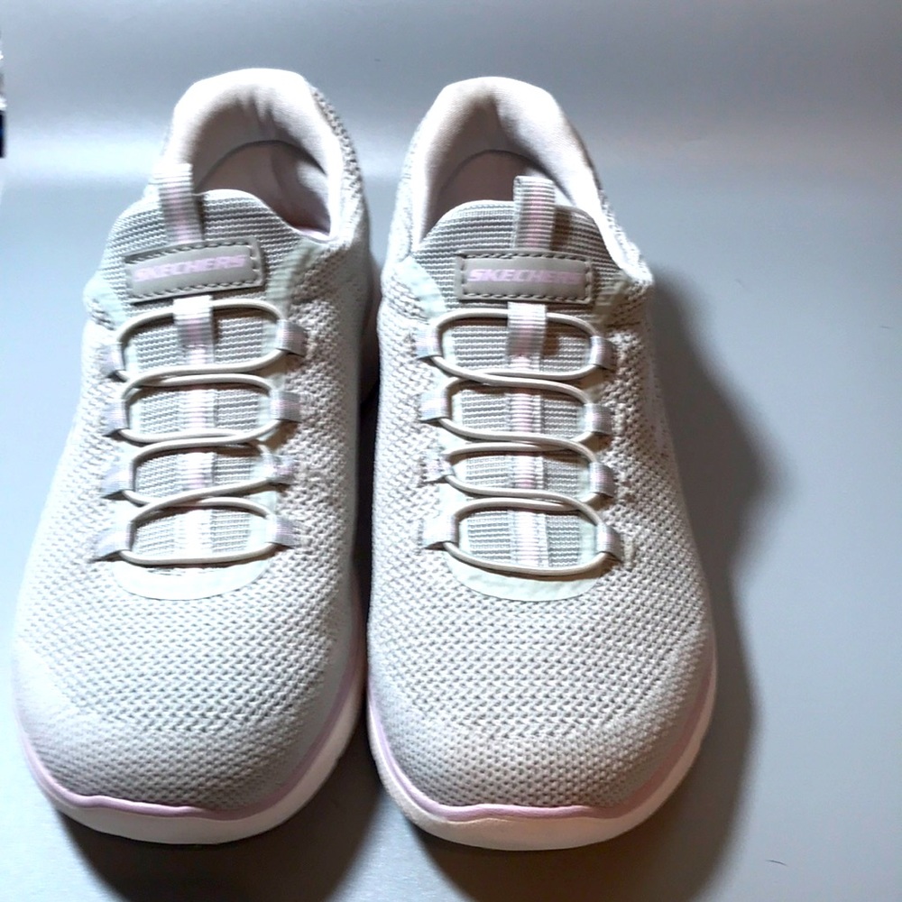 Silver snd Lavender Sketchers Slip ons